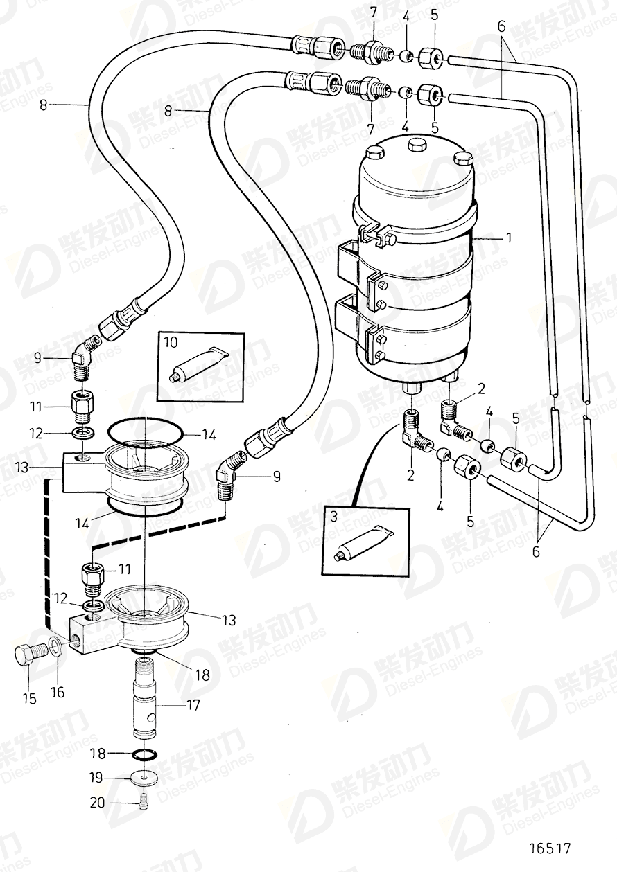 VOLVO Gasket kit, exhaust manifold 876360 Drawing